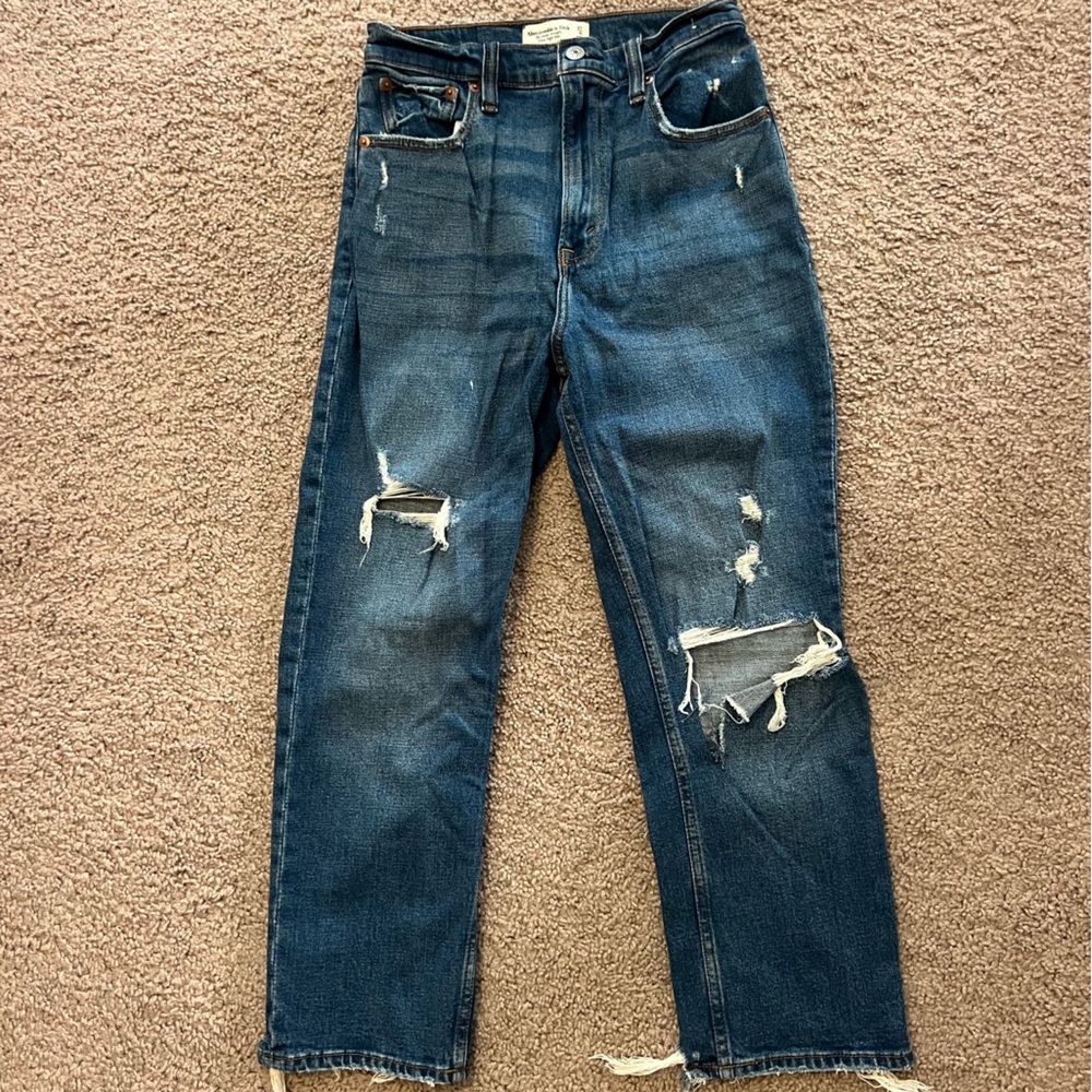 Abercrombie & Fitch Ankle Straight Ultra High Rise Curve Love Jenas
